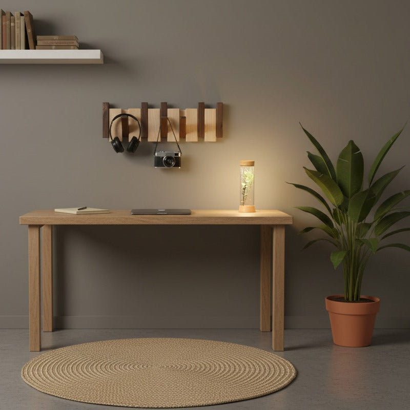 Perchero de pared Verona madera natural – colgador plegable escandinavo