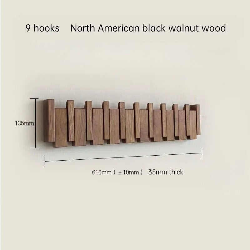 Perchero de pared Verona madera natural – colgador plegable escandinavo