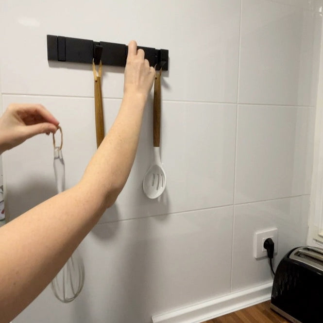 Perchero de pared moderno Palermo - Perchero metal negro